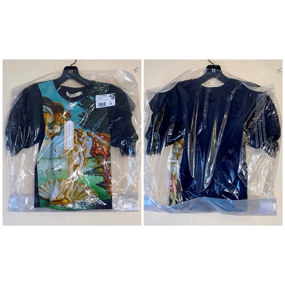 Alice + Olivia Posey Lace Puff Sleeve Blouse Tee Top - Picture 9 of 16